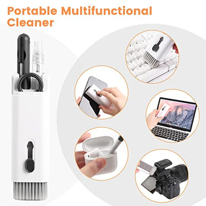 7 in 1 Electronic Cleaner kit, Cleaning Kit for Monitor Keyboard Airpods MacBook iPad iPhone iPod, Screen Dust Brush Including Soft Sweep, Swipe, Airpod Cleaner Pen, Key Puller and Spray Bottle - color: Grey