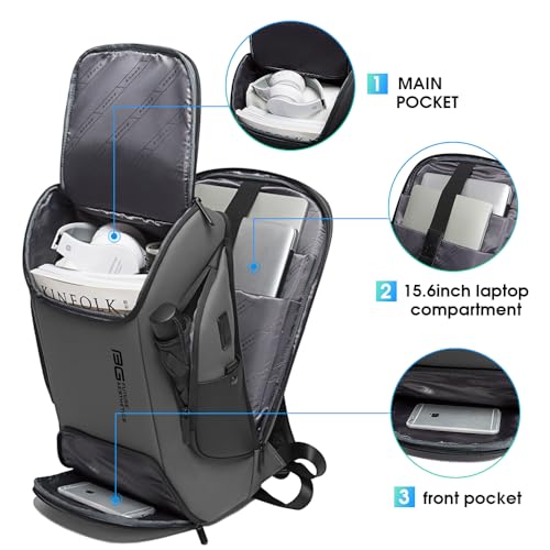 FUTURE AESTHEICS Business Laptop Smart Backpack Can Hold 15.6 Inch Laptop Commute Backpack Carry on bag for men and women (Grey) - color: Grey
