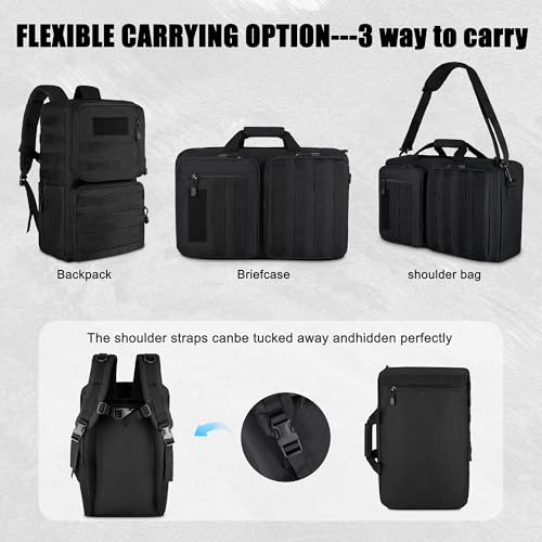 3-in-1 Laptop Briefcase for Men, 15.6 Inch Convertible Work Bag