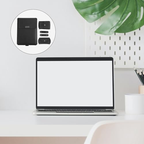 NOLITOY 15-inch Laptop Sleeve Bag with Bracket and Accessory Pocket, Portable Storage Organizer Compatible with MacBook, Black Laptop Carrying Case for Travel and Work