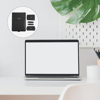 NOLITOY 15-inch Laptop Sleeve Bag with Bracket and Accessory Pocket, Portable Storage Organizer Compatible with MacBook, Black Laptop Carrying Case for Travel and Work