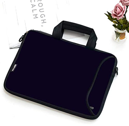 10 inches Messenger Bag Carrying Case with Handle Accessory Pocket Fits 7 to 10-Inch Laptops/Notebook/ebooks/Kids Pad (7-10.2 inch, Pure Black) - color: Pure Black, size: 7-10.2 inch