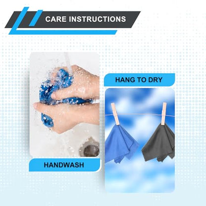 Eco-Fused Large Microfiber Cleaning Cloths - 4 Pack - 18 x 18 inch - Perfect for Wide Screen TVs, Large Computer Monitors- Also for Cleaning Glasses, Camera Lenses, Laptops and LCD Screens- Blue/Black - color: 4 Pack - 18 X 18 Inch