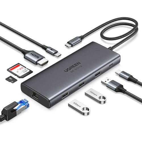 UGREEN Revodok Pro 9-in-1 USB-C Hub 10Gbps 4K HDMI | SD/TF reader, Gigabit Ethernet, 100W PD, compatible with MacBook Neo/Pro/Air, iPhone 17/16/15 Pro, Thinkpad