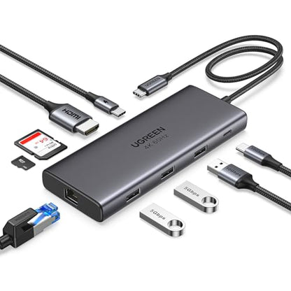 UGREEN Revodok Pro 9-in-1 USB-C Hub 10Gbps 4K HDMI | SD/TF reader, Gigabit Ethernet, 100W PD, compatible with MacBook Neo/Pro/Air, iPhone 17/16/15 Pro, Thinkpad