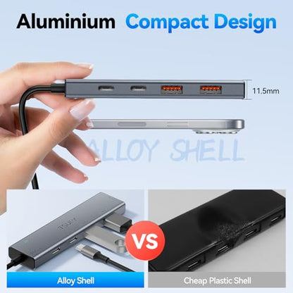 USB HUB 3.2, TSUPY USB 3.0 HUB 10Gbps USB 3.2 Gen 2 USB HUB with 4 Multi USB Ports, 4FT Extended Cable HUB for MacBook Air/Pro,Laptop,PC and More - size: 10Gbps 4 USB 3.2 Ports (USB A x2 + USB C x2)