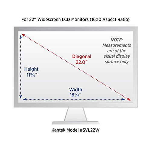 Kantek Secure-View Blackout Privacy Filter for 22-Inch Widescreen Monitors (Measured Diagonally – 16:10 Aspect Ratio), Anti-Glare, Anti-Blue Light (SVL22W) - style: 22" Widescreen (16:10 Ratio)