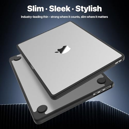 Soonjet FlexArmor for MacBook Air 13 inch Case | M5 M4 M3 M2 2026 2025-2022 | Hybrid Design, Cushioned Edges | Anti-Crack Upgrade | Clear Cover 13.6'' Laptop Hard Shell A3449 A3240 A3113 A2681 - color: Frosted Clear