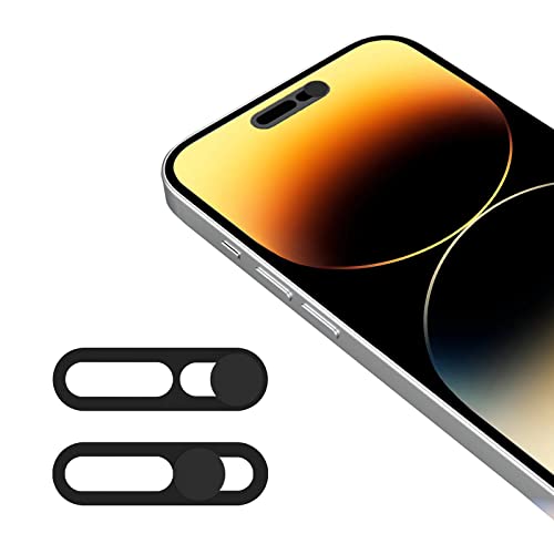 Front Camera Cover,Webcam Cover Compatible for iPhone 14Pro/14 Pro Max,Protect Privacy and Security,Not Affect Face ID, Strong Adhesive-2 Pack-Black - color: Black