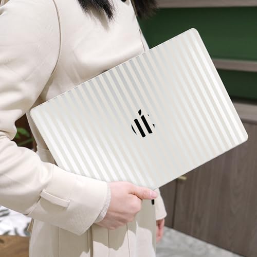 MEEgoodo Case for M5/M4/M3/M2 MacBook Air 13 inch Case 2026 2025 2024 2022, Fit Model A3449/A3240/A3113/A2681, Laptop Hard Shell Compatible with MacBook Air 13.6-inch, Beige Stripes - color: Beige Stripes