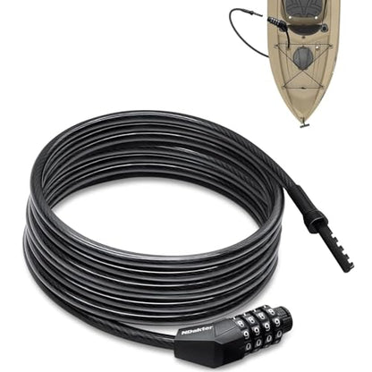 NDakte Bike Lock, Extra Long Straight Cable Lock (6FT, 12FT, 18FT, 22FT, 27ft) with Resettable Combination, Unique Narrow Designed for Kayaks, Scooters, Paddle Boards and Outdoor Gear - size: 18 Feet
