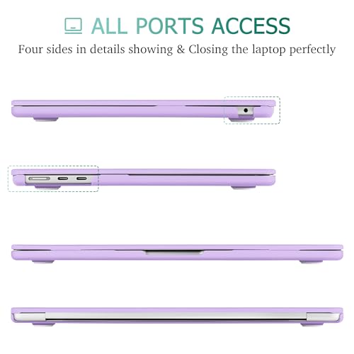 May Chen Case for MacBook Air 13/13.6-inch (M5/M4/M3/M2, 2022-2026 Models A3449 A3240 A3113 A2681), Lightweight | Closes Seamlessly | Ideal for Work Hard Shell Case, Matte Purple - color: Matte Purple
