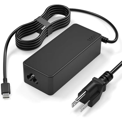 100W USB-C Power Adapter Fast Charger, Compatible with MacBook Pro/Air 16, 15, 14, 13 Inch, iPad Pro, Dell, Lenovo, HP, Asus - Universal USB-C Charger