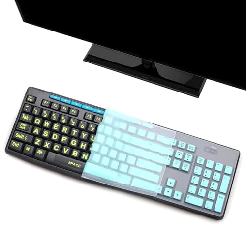 Keyboard Cover Skin Protector Fit Logitech MK275 MK270 Keyboard, Logitech K200 K260 K270 MK200 MK260 Ultra Thin Desktop PC Silicone Keyboard Cover-HotBlue - color: HotBlue
