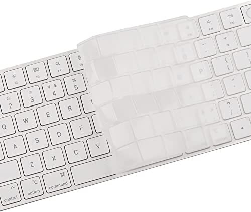 Keyboard Cover Skin for 2023 2021 Apple iMac 24 Inch Magic Keyboard M3 Chip/M1 Chip with Touch ID, Ultra Thin Keyboard Skin for 2024 2023 2022 2021 iMac 24 Model A2449 A2550 Protective Accessories-TPU - color: TPU