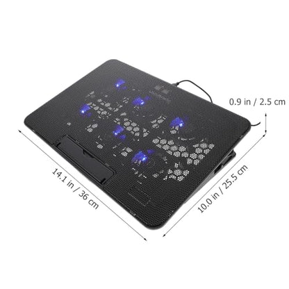 SHERCHPRY 15.6 Inch Laptop Cooling Pad with Quiet Fan, Adjustable Laptop Stand with USB Powered Cooler, Portable Notebook Cooling Stand for Office Home Desk Use Black