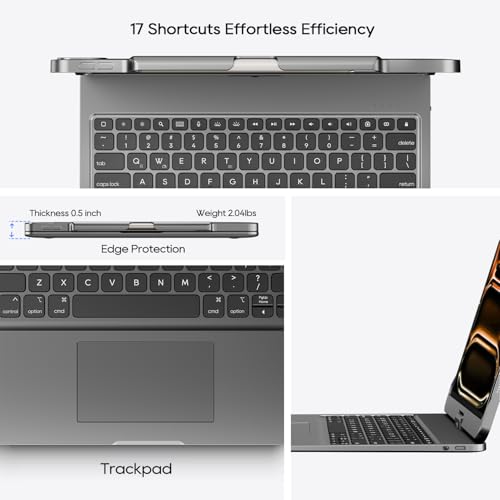 Keyboard Case for iPad Air 13 inch, Pro 13 and Pro 12.9 (6th-3rd Gen) Gary | Pekarejue 360 Rotatable, Trackpad, Backlit, Pencil Holder, Fit iPad Air 13 M4 M3 M2, M5 M4 Pro 13"/12.9" (6th 5th 4th 3rd ) - color: Space Gray, size: iPad Air/iPad Pro (13"/12.9