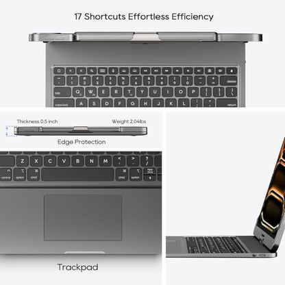 Keyboard Case for iPad Air 13 inch, Pro 13 and Pro 12.9 (6th-3rd Gen) Gary | Pekarejue 360 Rotatable, Trackpad, Backlit, Pencil Holder, Fit iPad Air 13 M4 M3 M2, M5 M4 Pro 13"/12.9" (6th 5th 4th 3rd ) - color: Space Gray, size: iPad Air/iPad Pro (13"/12.9