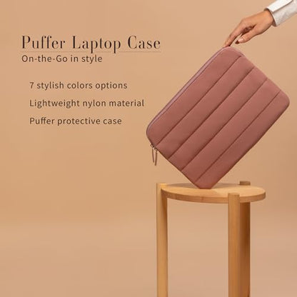 ANECDOTE Laptop Case 15-16 Inch – A Perfect Laptop Sleeve - Compatible with MacBook Air/Pro 15 inch M3 M2 M1 Chip Pro Max 2023-2021 – Fits Well, Made of 100% Nylon with Aesthetic Design (Mauve) - color: Mauve, size: 15-16 inches