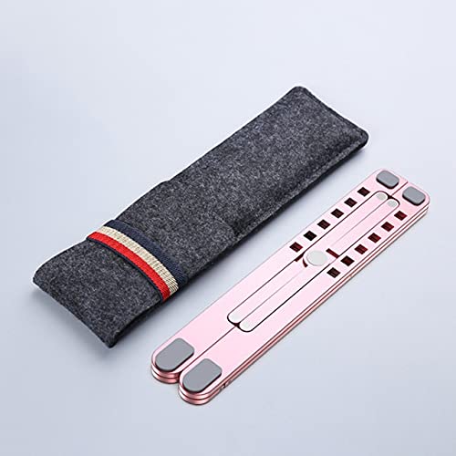 Laptop Stand Portable Heights Adjustable Aluminum Alloy Desktop Ventilated Cooling Holder Folding - color: D