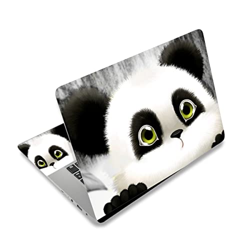 Laptop Skin Sticker,13.3 14 15 15.4 15.6 inch Laptop Skins,Universal Vinyl Decal,Dustproof Scratch Resistant Reusable Cover Protector with Free 2 Wrist Pads (Panda) - color: Panda