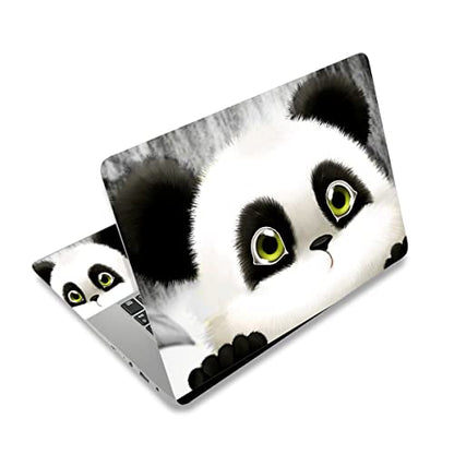 Laptop Skin Sticker,13.3 14 15 15.4 15.6 inch Laptop Skins,Universal Vinyl Decal,Dustproof Scratch Resistant Reusable Cover Protector with Free 2 Wrist Pads (Panda) - color: Panda