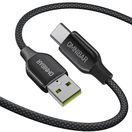 USB A to USB C Cable 6FT, Braided Zinc Alloy Type C Charger Cord | Tangle-Free Design, Supports Apple CarPlay & Android Auto, for iPhone 17/16/15, Galaxy S26/S25, Pixel 10/9, iPad, MacBook - color: A to C Braided Black
