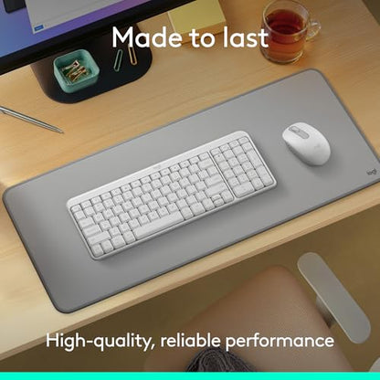 Logitech MK250 Compact Bluetooth Wireless Keyboard and Mouse Combo - White | Bluetooth connection only, compact keyboard with number pad, small ambidextrous M196 mouse with 3 non-customizable buttons - color: White, style: Combo