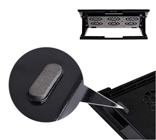 Laptop Cooling Pad Notebook Stand 6 Fans Cooler Fits 17 Inches for Laptop PC Computer USB Fan Cooling Pad (Color : Blue) (Black) - color: Black,Blue