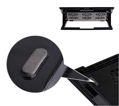 Laptop Cooling Pad Notebook Stand 6 Fans Cooler Fits 17 Inches for Laptop PC Computer USB Fan Cooling Pad (Color : Blue) (Black) - color: Black,Blue