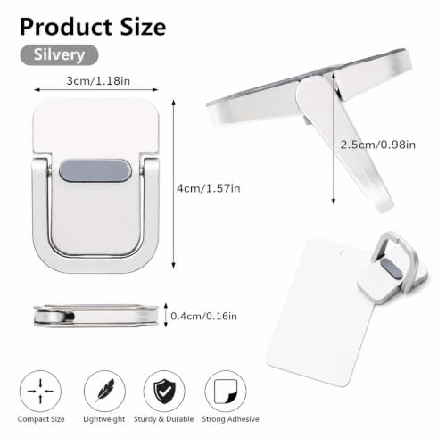 Premium Zinc Alloy Laptop Stand, 2-in-1 Ergonomic Adjustable Notebook Riser & Vertical Holder, Portable Foldable Computer Stand with Silvery Finish for Desk, Office, Travel, MacBook