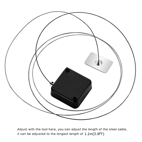 MEETOOT Automatic Retractable Anti-Theft Cable Case 44X16mm Hardware Security Cable Lock Anti Theft Combination for Tablet, Mobile Phone, Remote Control