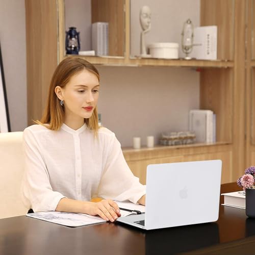 MOSISO Compatible with MacBook Air 13 inch Case M5 2026 M4 M3 M2 2025-2022 | A3449 A3240 A3113 A2681, Scratches-Resistant Protective Hard Shell for MacBook Air 13.6 inch Case, White - color: White