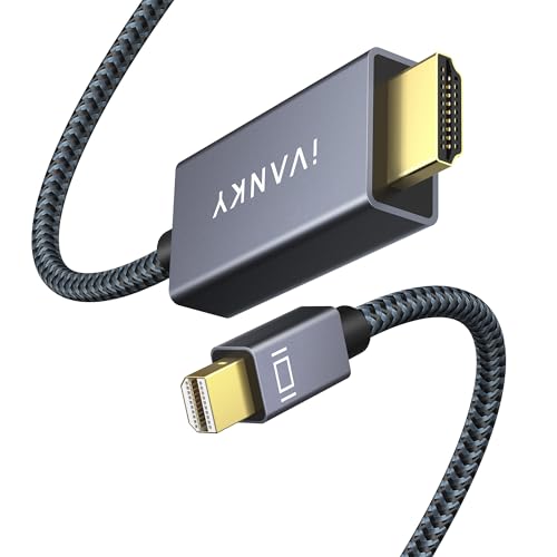 IVANKY 4K@60Hz Mini DisplayPort to HDMI Cable 10FT, 4K Thunderbolt to HDMI | Unidirectional Mini DP to HDMI Cable, Nylon Braided/Alum Shell, Compatible with MacBook, Surface Pro/Dock, Monitor, Projector - color: 10FT-Grey, size: 4K@60Hz