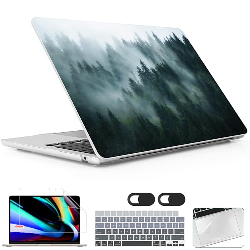 for 2026 MacBook Air 13-inch Laptop Case M5 2026 M4 2025 M3 2024 M2 2022 Release Model A3449 A3240 A3113 A2681, Hard Shell Cover for MacBook Air 13.6 inch, Forest - color: Forest