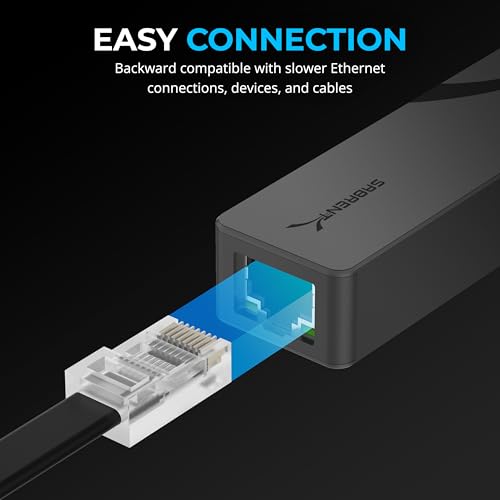 SABRENT USB-C to 5Gb Ethernet Adapter, 5GbE/2.5GbE Multi-Gig (NT-C5GA) | 5 Gigabit wired LAN, USB-C to RJ45, USB 3.2 Gen 2 for full 5Gbps, Windows/macOS/Linux, Not WiFi or cellular, Aluminum - color: Space Grey