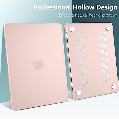 for MacBook Air 15 Inch Case M5 M4 M3 M2 (2026-2023) A3448 A3241 A3114 A2941, Protective Hard Shell Cover Compatible with Touch ID & Liquid Retina Display - Matte Chalk Pink - color: Matte Chalk Pink