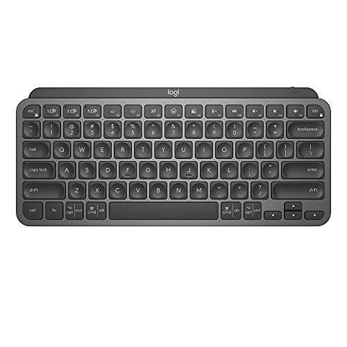 Logitech MX Keys Mini Minimalist Wireless Illuminated Keyboard - Graphite | Minimalist, compact, Bluetooth, USB-C, metal build, compatible with Apple macOS, iOS, Windows, Linux, Android - color: Graphite, style: MX Keys Mini
