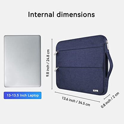 Voova Laptop Sleeve Carrying Case 13 13.6 Inch Compatible with MacBook Air 13 M1/M2/M3/M4, MacBook Pro 13/14, IPad Pro 13, Waterproof Slim Computer Cover Bag, Blue - color: Blue, size: 12.6-13.6 Inch