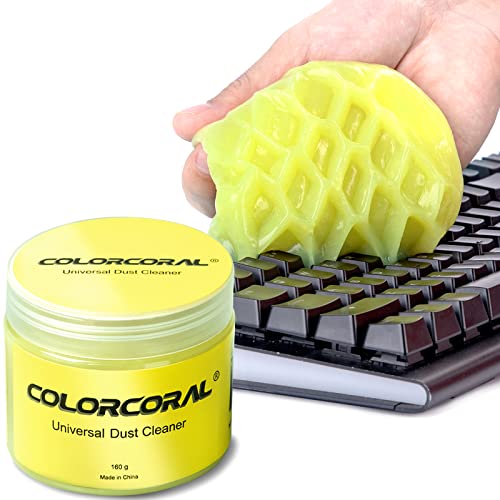 ColorCoral Cleaning Gel Universal Dust Cleaner for PC Keyboard Car Detailing Office Electronics Laptop Dusting Kit Computer Dust Remover, Computer Gaming Car Accessories, Gift for Men Women 160g | For PC Laptops, Office Electronics, Car Interior, Computer