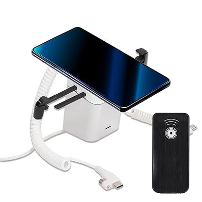 Anti-Theft Display Stand with 95-120dB Alarm and Charging | Floor Counter Showcase for Retail Stores, Universal Compatibility with Tablets and Smartphones, Infrared Remote Unlock