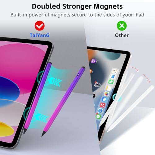 TaIYanG iPad Stylus Pen for iPad 2018-2026, Palm Rejection, Fast Charging | Tilt Sensitivity, for iPad Pencil A16 /10/9/8/7/6, Pro 11/13" (M5/M4),Air M4/M3/M2/5/4, Pro 11/12.9",Mini 6/5,Gradient Purple - color: Gradient Purple