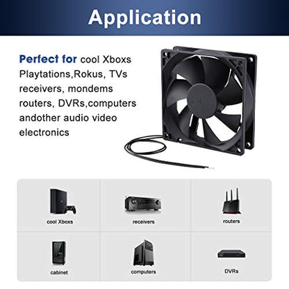 Wathai EC 92mm AC Axial Cooling Fan 110V 120V Industrial Case Fan 90mm | AC 110v - 240V Dual Ball High Speed Energy-efficient and lightweight - style: 92x25mm