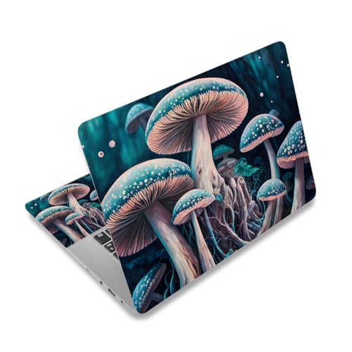 Laptop Decal Sticker Skin for 12" 13.1" 13.3" 14" 15" 15.4" 15.6" Netbook | Vinyl Art Skin Sticker Cover Notebook PC Protector ( 2 Wrist Pad Included), Removable Reusable, Mushroom - color: Mushroom Pattern
