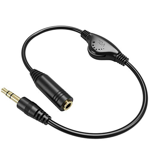 PChero 3.5mm Male to Female Stereo Audio Extension Adapter Cable,10inch | with Volume Adjustment Control - size: 1 ft, 1 Pack