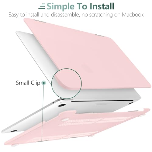 for MacBook Pro 13 inch Case 2023 2022 2021 2020 Release Model: A2338 M2/M1 A2289 A2251 with Touch Bar & Touch ID, Frosted Matte Plastic Hard Shell Case & Keyboard Cover, Solid Pink - color: Solid Pink