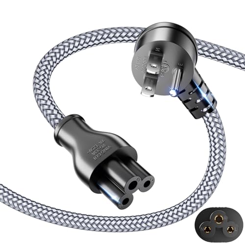 3 Prong Universal Power Cord,3.3FT/1M Replacement Power Cable 90°Angled, 18AWG AC Power Cable for Laptops/Notebook, TV, Monitors, Samsung, Lenovo,Dell, Toshiba, Acer, Asus,HP, Scanners,Printer - size: 3.3 ft