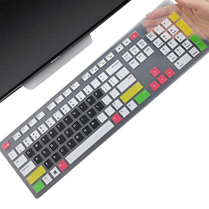 Keyboard Cover Skin for Dell KM636 KB216 KB216t KB216d KB216p Wired & Wireless Keyboard, Dell Optiplex 5250 3050 3240 5460 7450 7050, Dell Inspiron Desktop 24" 27" 5400 5490 7700 7790 3475 3670 3477 - color: Candy Black