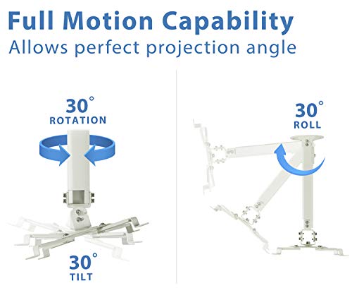 Mount-It! Ceiling Projector Mount | Full Motion and Height Adjustable from 14.5-21.5 Inches | Universal Bracket Fits Epson, Optoma, Benq, and Viewsonic Projectors | 30 Lbs Capacity (Medium) - style: Medium