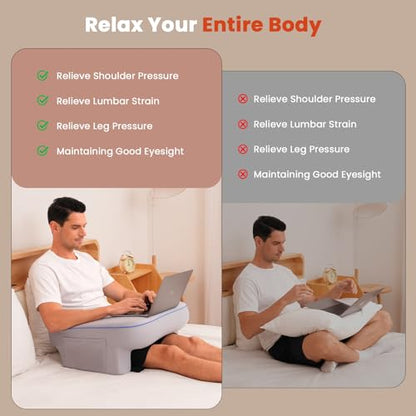 Reading Pillow for Gaming,Lap Desk Pillow for Laptop,Arm Rest Pillow for Reading, Working, Crocheting, Playing Steam Deck Switch or Sitting in Bed,Sofa
